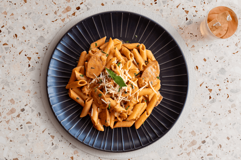 Rosy Vodka Penne & Smoked Sausage